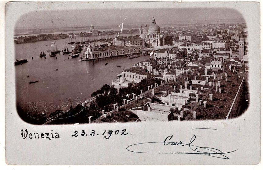 Cartolina antica Venezia fotografia del 1902 per Vienna