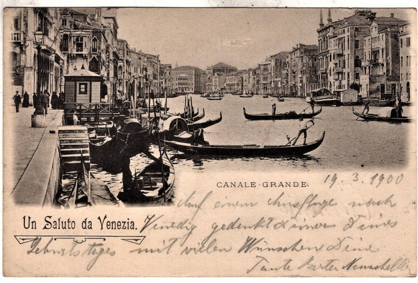 Cartolina antica Venezia Canal Grande sped. A Klagenfurt Austria