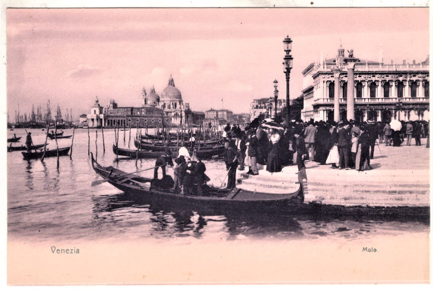 Cartolina antica Venezia il Molo nel 1900