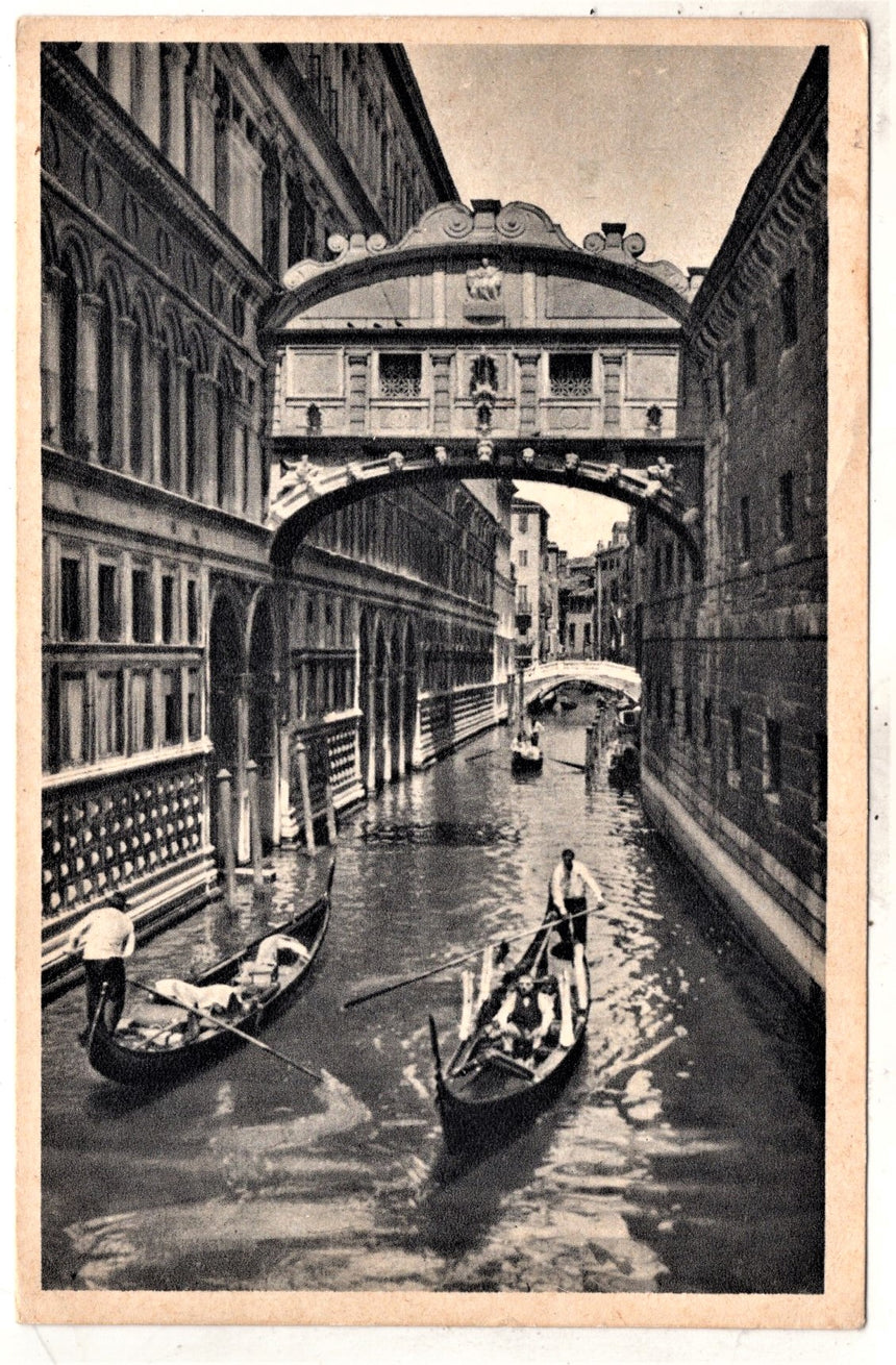 Cartolina antica Venezia Ponte dei Sospiri sped. Grumolo delle Abb.Vicenza x Paris