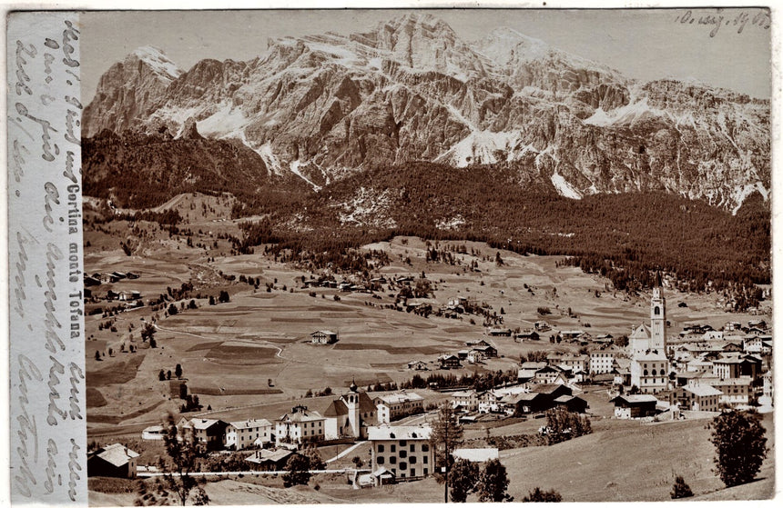 Cartolina antica Cortina d Ampezzo panorama
