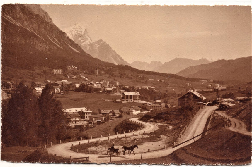 Cartolina antica Cortina panorama foto Terschak