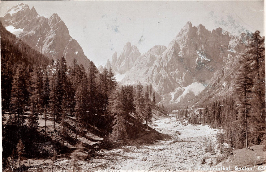 Cartolina antica Cortina fotografica Fischleinthal Sexten