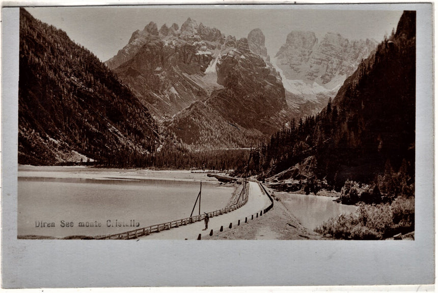 Cartolina antica Cortina Diren See monte Cristallo