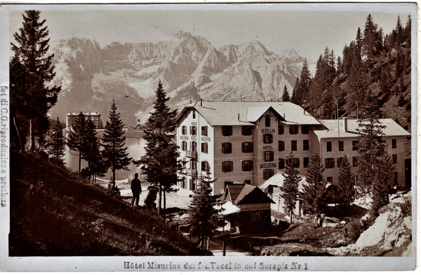 Cartolina antica Cortina Hotel Misurina fotografica