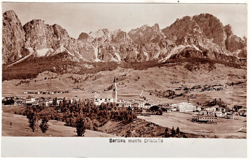 Cartolina antica Cortina panorama fotografica