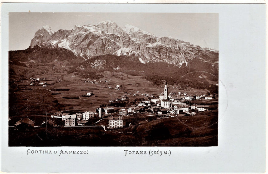 Cartolina antica Cortina d Ampezzo Tofana panorama fotografica