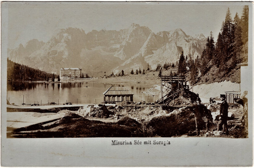 Cartolina antica Cortina Misurina See mit Serapis fotografica