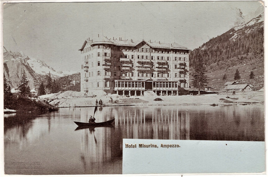 Cartolina antica Cortina Hotel Misurina Ampezzo fotografica