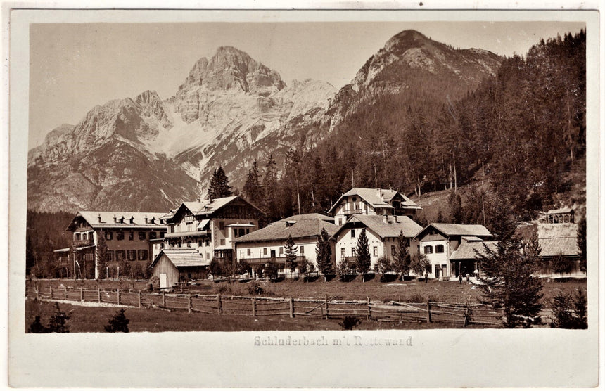 Cartolina antica Cortina Schluderbach mit Rottewald fotografica Tirol