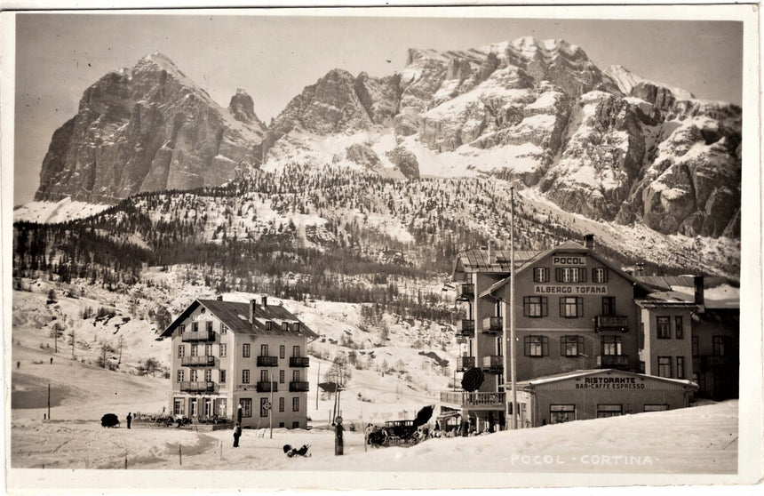 Cartolina antica Cortina Pocol Hotel Tofana Fll. Menardi