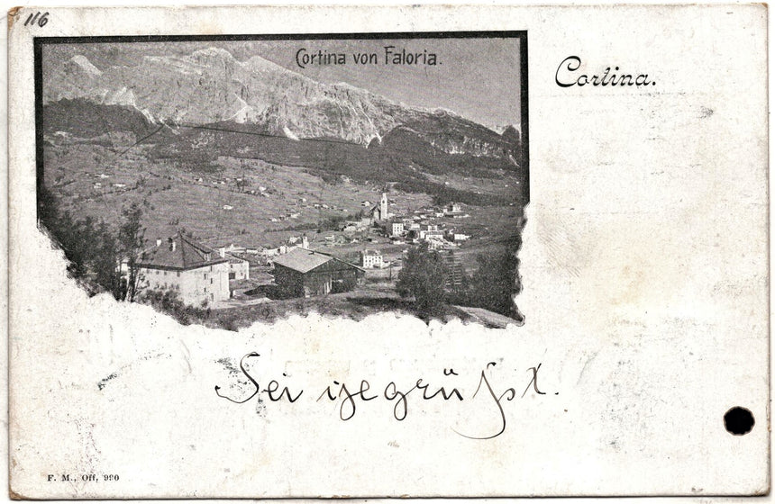 Cartolina antica Cortina von Faloria per Innsbruck