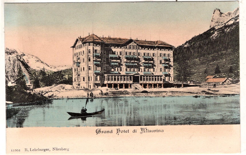 Cartolina antica Cortina Gran Hotel di Misurina
