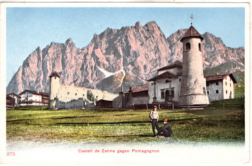 Cartolina antica Cortina Castel de Zanna gegen pomagognon