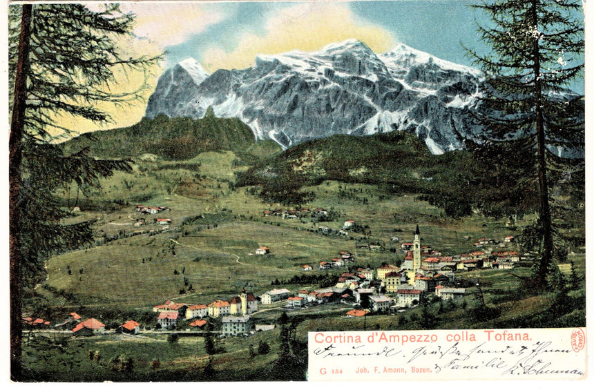 Cartolina antica Cortina d Ampezzo colla Tofana