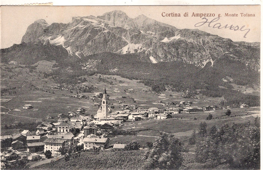 Cartolina antica Cortina d Ampezzo gegen Tofane