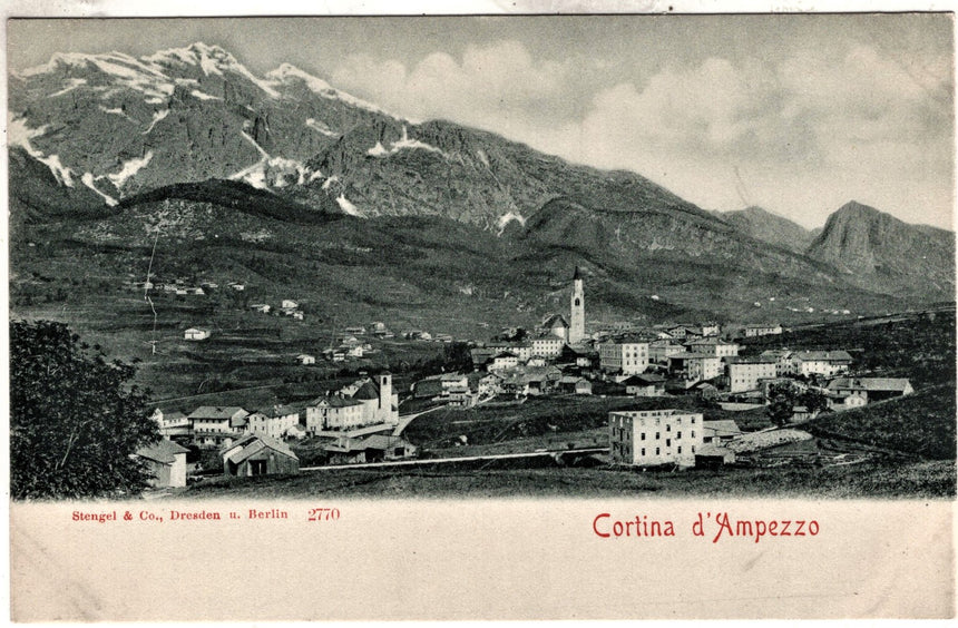 Cartolina antica Cortina d Ampezzo panorama