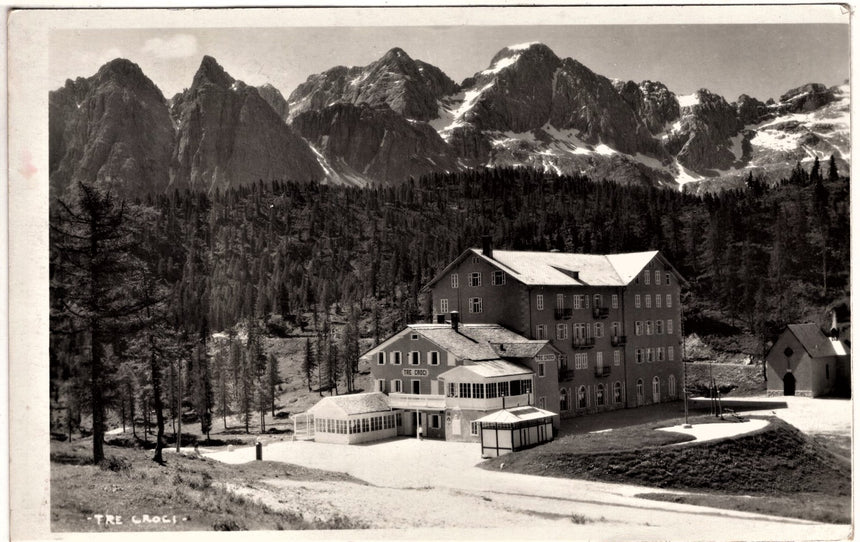 Cartolina antica Cortina hotel tre Croci