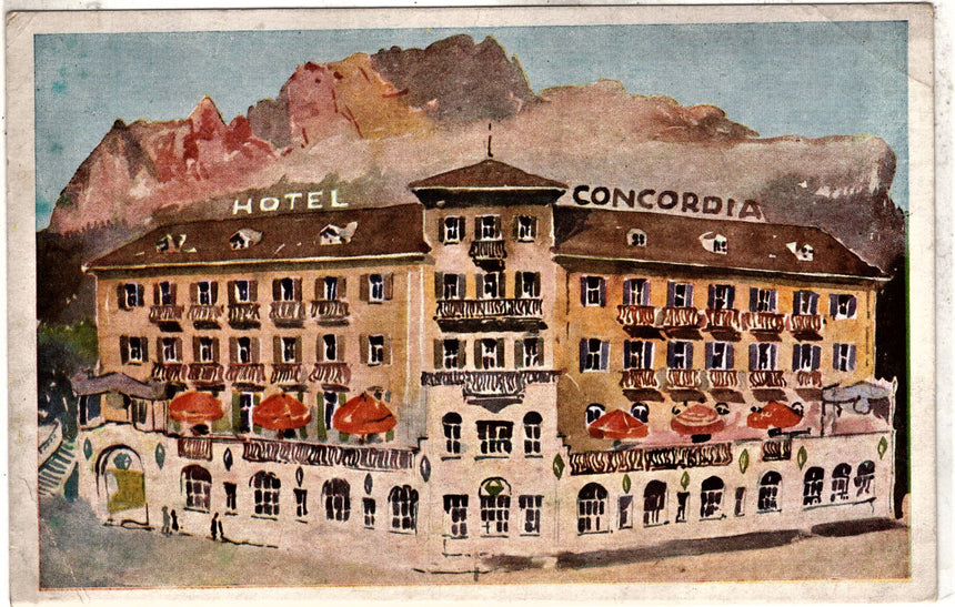Cartolina antica Cortina Parc Hotel Concordia di M.Apollonio