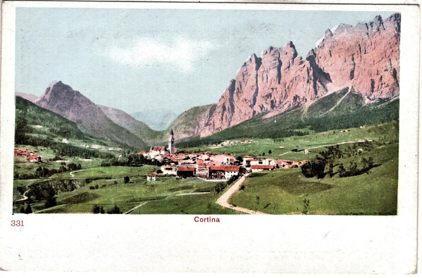 Cartolina antica Cortina panorama