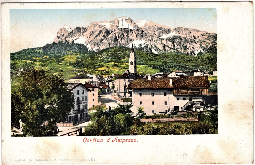 Cartolina antica Cortina d Ampezzo panorama