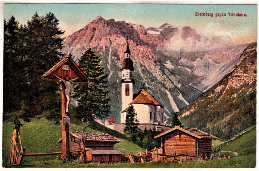Cartolina antica Cortina Obernberg gegen Tribulaun