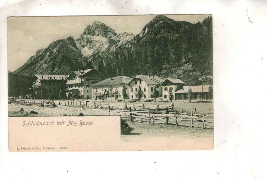 Cartolina antica Cortina Schluderbach mit Croda Rossa