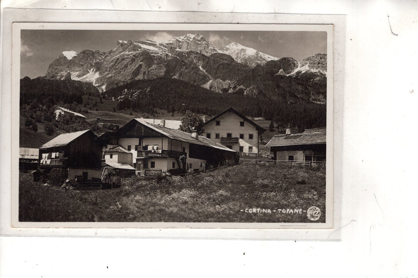 Cartolina antica Cortina Tofane maso in montagna