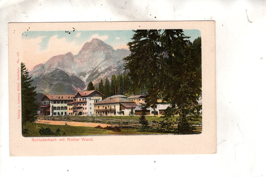 Cartolina antica Cortina Schluderbach mit Rother Wand