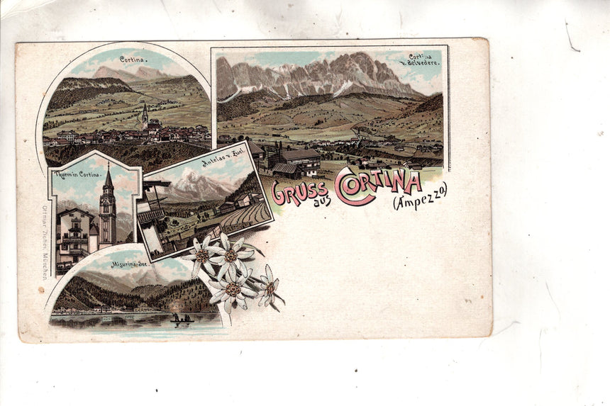 Cartolina antica Cortina Gruss auss Cortina