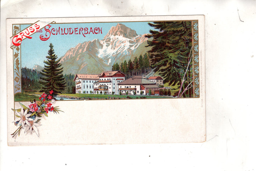 Cartolina antica Cortina Gruss aus Schluderbach