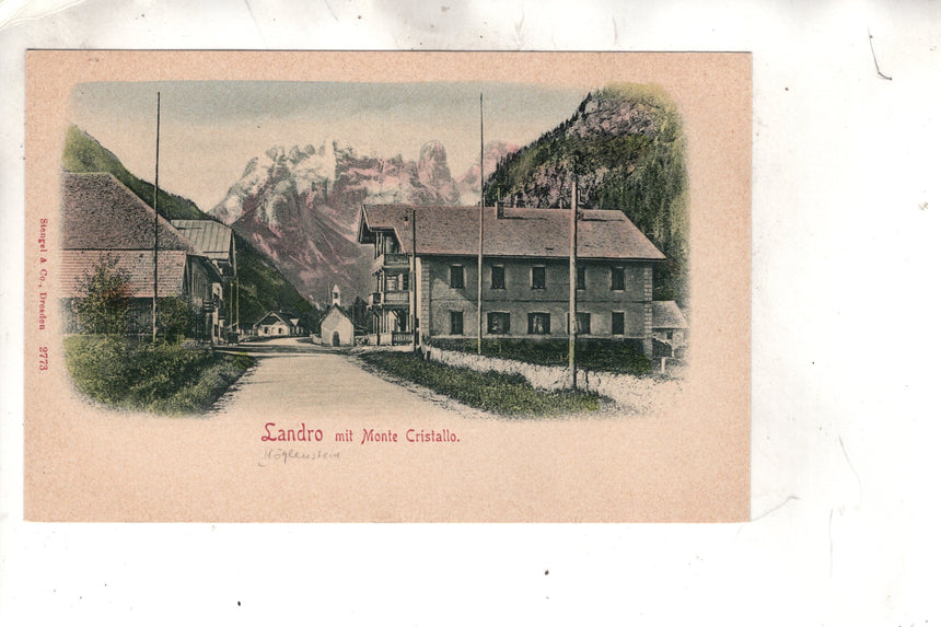 Cartolina antica Cortina Landro mit monte Cristallo