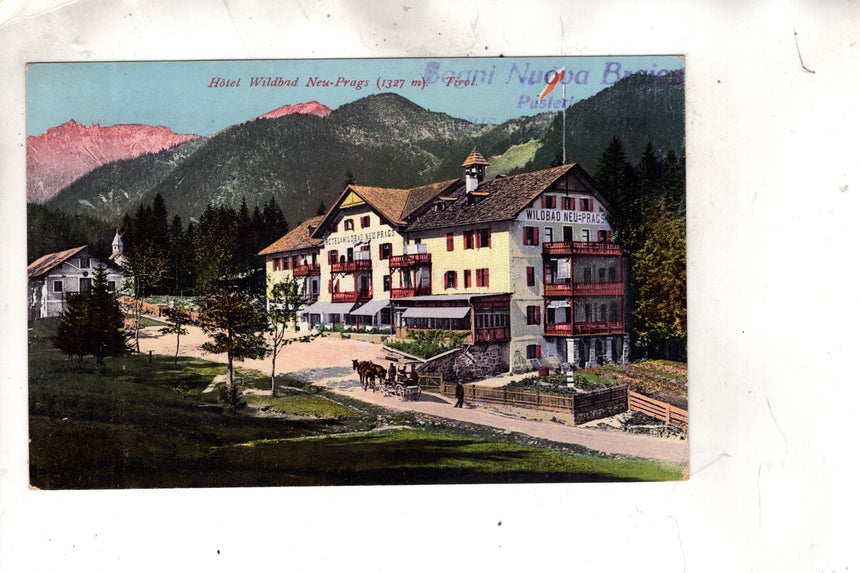 Cartolina antica Cortina Hotel Wildbad Neu Prags Tirol