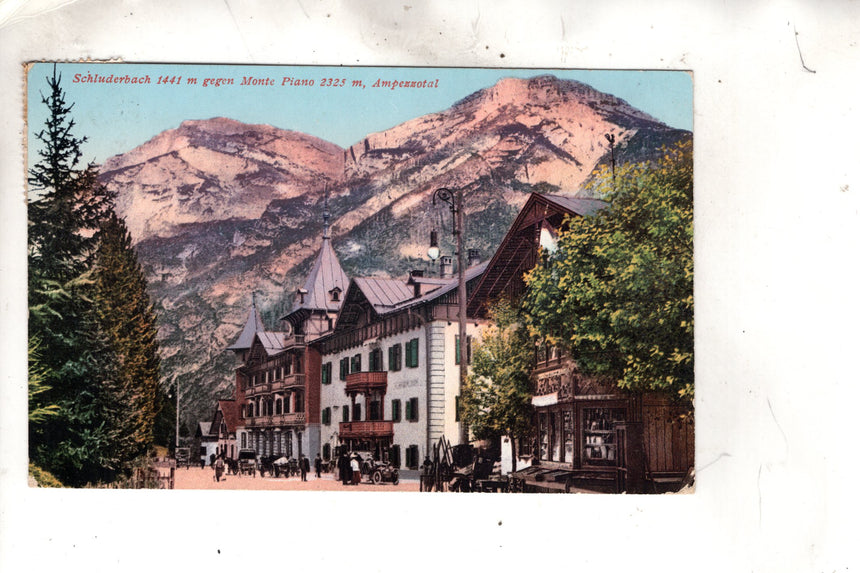 Cartolina antica Cortina Schluderbach Hotel Hans Ploner