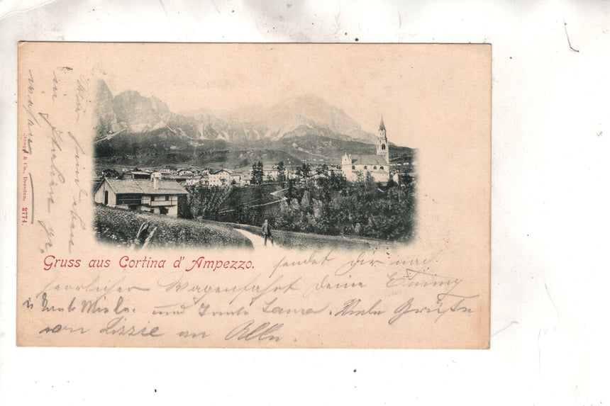 Cartolina antica Cortina Gruss aus Cortina d Ampezzo