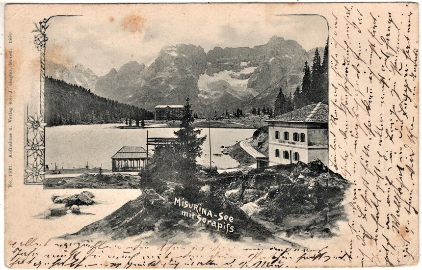 Cartolina antica Cortina Misurina See
