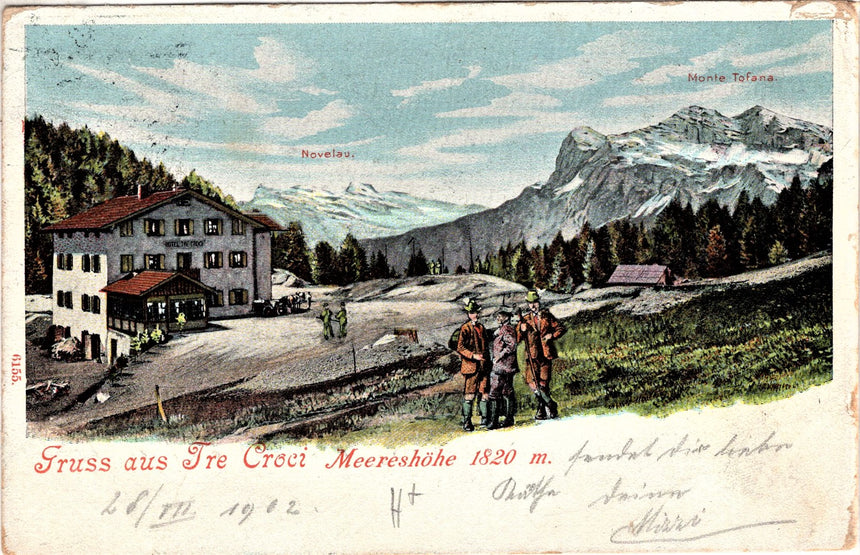 Cartolina antica Cortina Gruss aus Tre Croci
