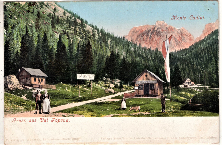 Cartolina antica Cortina Gruss aus Val Popena