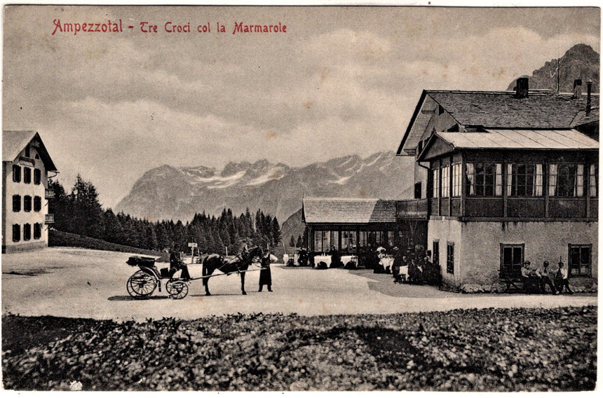 Cartolina antica Cortina Ampezzoltal Tre Croci con la Marmarole