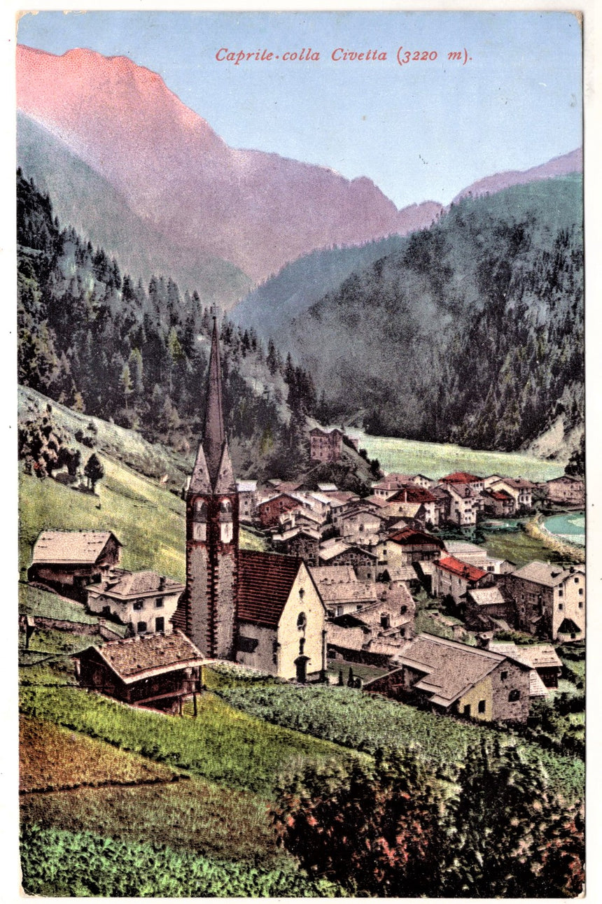 Cartolina antica Caprile colla Civetta Belluno