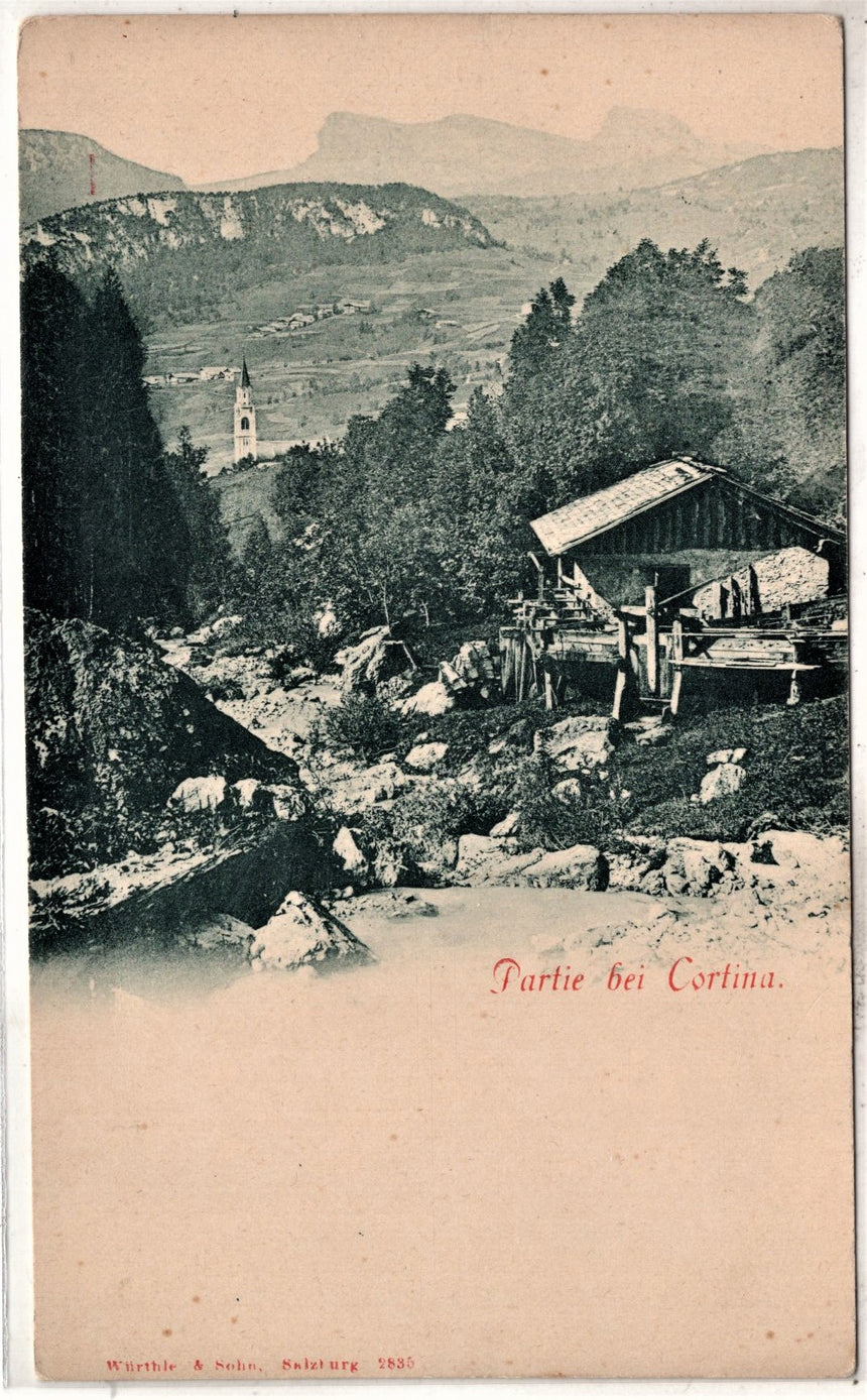 Cartolina antica Cortina Partie bei Cortina