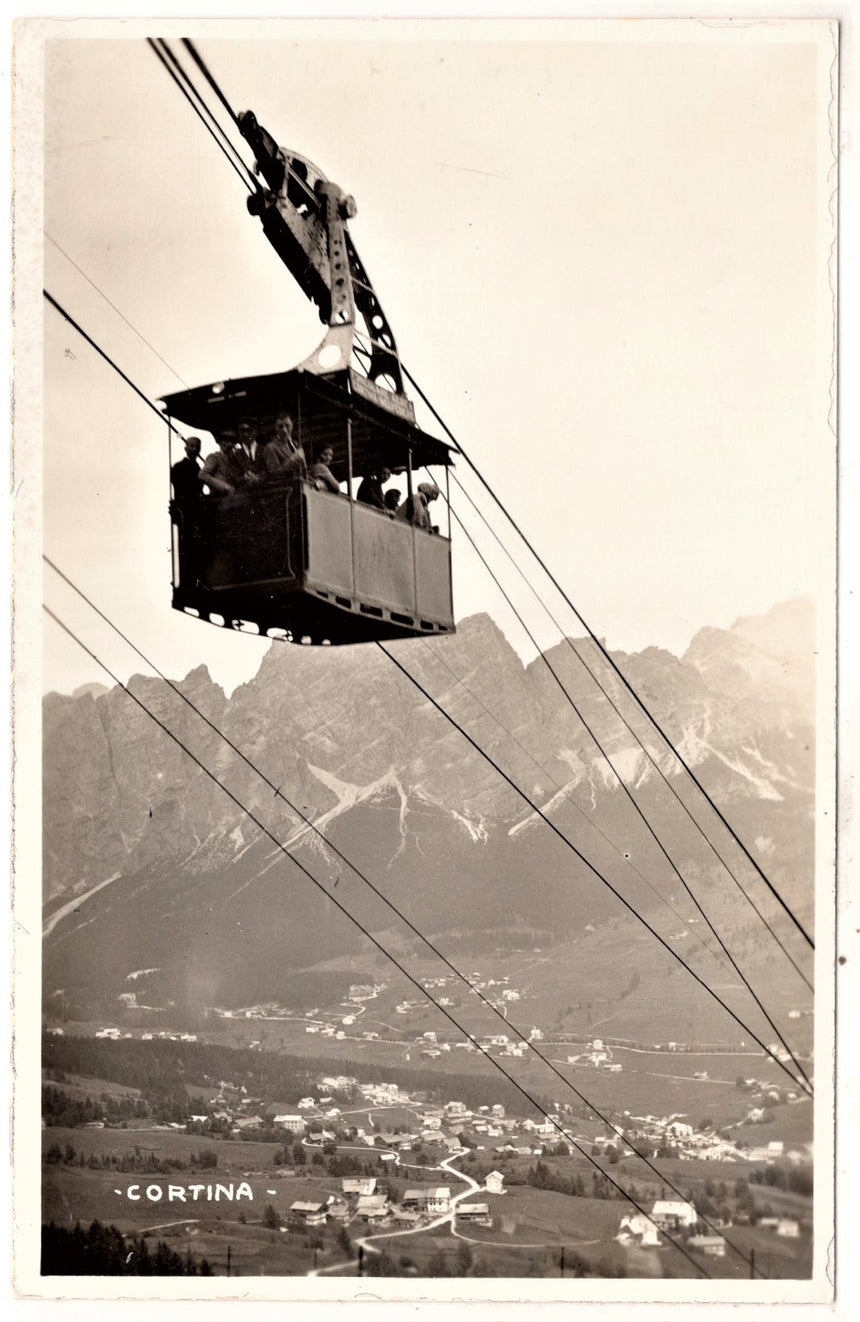 Cartolina antica Cortina Teleferica