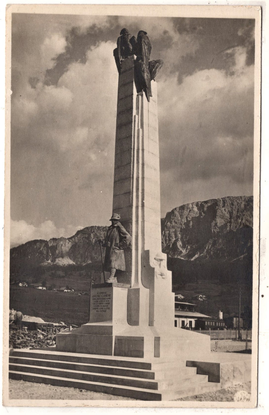 Cartolina antica Cortina monumento Cantore
