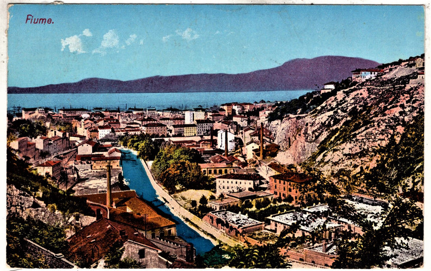 Cartolina antica Fiume panorama