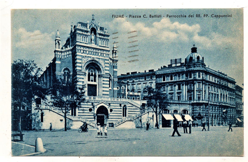Cartolina antica Fiume piazza C.Battisti