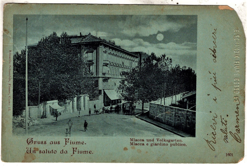 Cartolina antica Fiume Gruss aus Fiume
