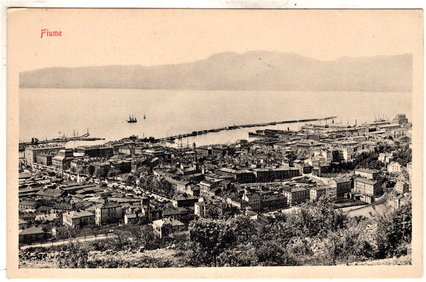 Cartolina antica Fiume panorama