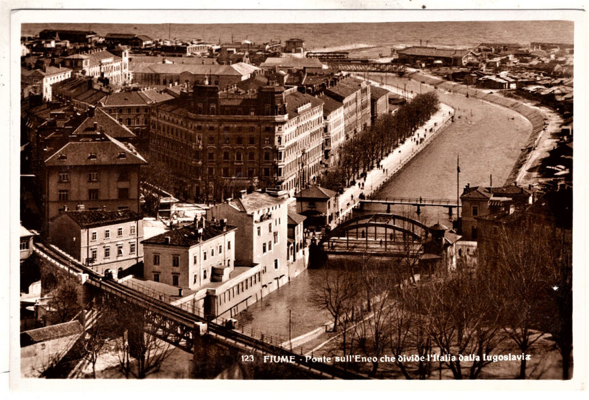 Cartolina antica Fiume ponte sull Eneo