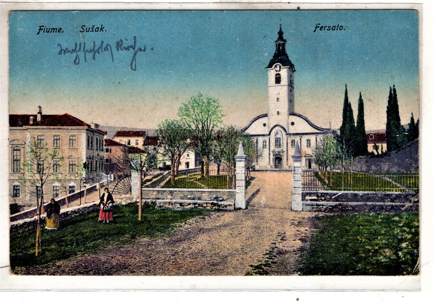 Cartolina antica Fiume Susak Fersato