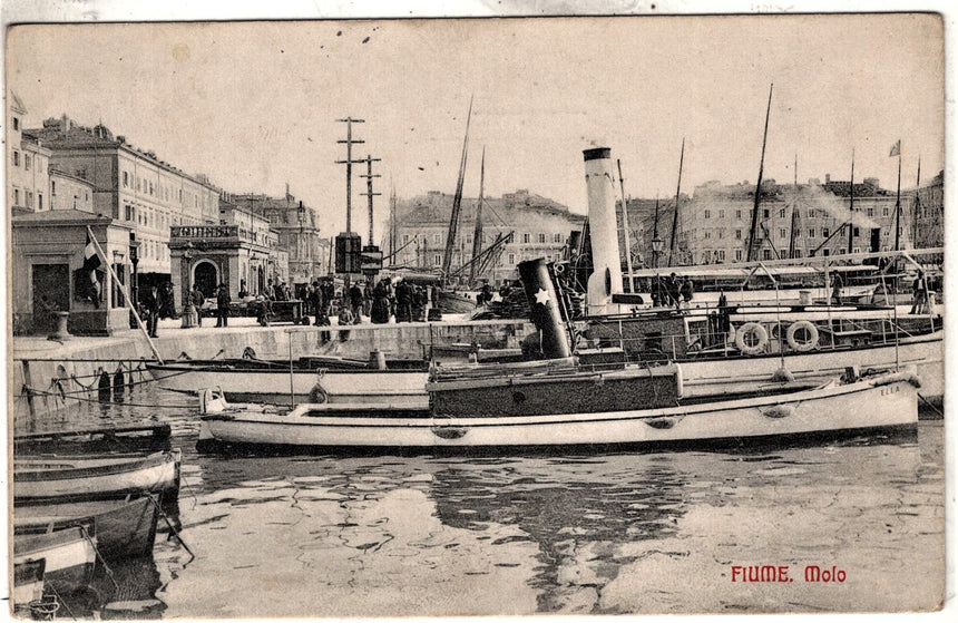 Cartolina antica Fiume il Molo